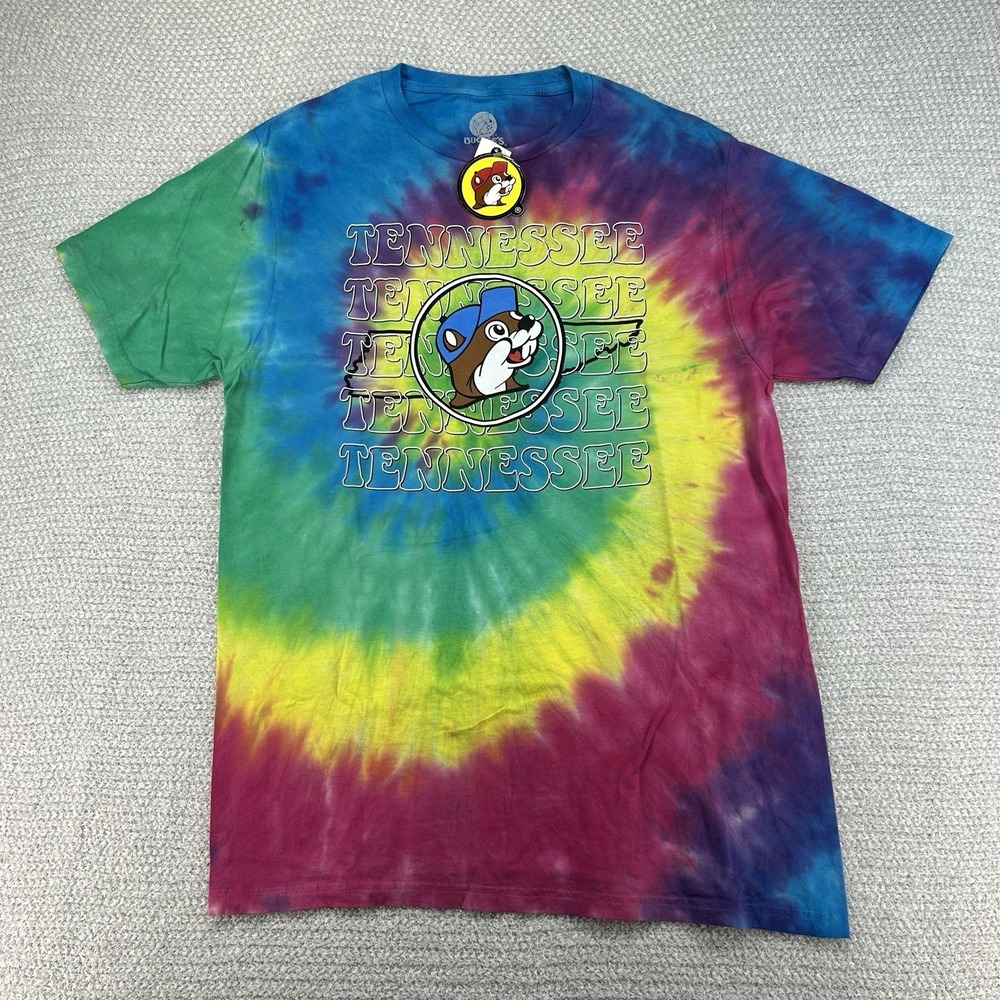 Buc-ee's T-Shirt Adult Small Tennessee Tie Dye Beaver Logo Short Sleeve